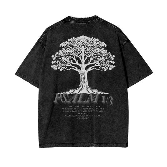 Psalm 1:3 Acid Wash Oversize T-Shirt