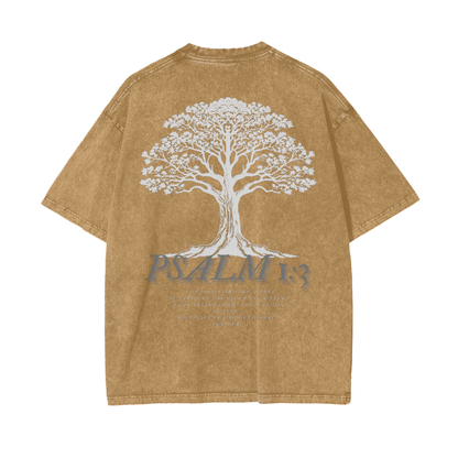 Psalm 1:3 Acid Wash Oversize T-Shirt