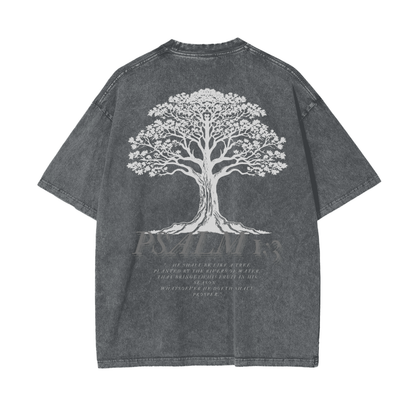 Psalm 1:3 Acid Wash Oversize T-Shirt