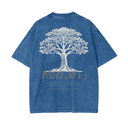 Psalm 1:3 Acid Wash Oversize T-Shirt
